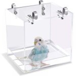 Baignoire pour oiseaux avec crochets de suspension pour petits oiseaux, perroquets, ins�parables, canaris(13x1 ...