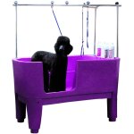 Baignoire de toilettage violette polyéthylène sur pieds Baignoire de toilettage violette polyéthylène sur pieds