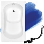 Badland - baignoire rectangulaire 120x70, siphon de bain et pieds (support) - set 3en1 - fabriqu� en ...