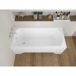 Badland - baignoire rectangulaire 120x70 avec tablier en acrylique, siphon de bain et pieds (support) ...