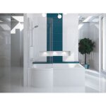 Baignoire rectangulaire 170x70 gauche avec tablier en acrylique, siphon de bain et pieds (support) - ...
