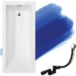 Baignoire rectangulaire 170x70, siphon de bain et pieds (support) - set 3en1 - fabriqu en ue - badland ...