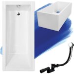 Badland - baignoire rectangulaire 170x70 avec support en polystyrne, siphon de bain et pieds (support) ...