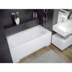Badland - baignoire rectangulaire 170x70 avec tablier en acrylique, siphon de bain et pieds (support) ...