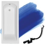 Badland - baignoire rectangulaire 180x80, siphon de bain et pieds (support) - set 3en1 - fabriqu en ...