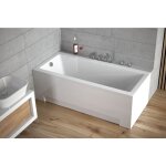 Badland - baignoire rectangulaire 180x80 avec tablier en acrylique, siphon de bain et pieds (support) ...