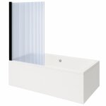 Baignoire rectangulaire vitra neon 180x80cm + pare bain gauche aurys raywall noir mat profil� gauche