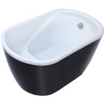 Baignoire sabot - 165 l - 120 x 75 x 65 cm - noire - piccola