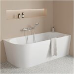 Baignoire semi - lot milo en acrylique blanche 150cm - angle droit