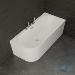 Spalina - baignoire robinetterie chrome capri gauche l. 170 x l. 76 cm semi - lot murale, by