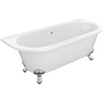 Baignoire semi - �lot retro avec pieds d'aigle - 190 l - 170 x 74 x 62 cm - blanche - acrylique - sparus ...