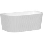 Vente - unique - baignoire semi îlot striée - 250 l - 170, 5 x 80 x 58, 5 cm - blanc brillant - acrylique ... Vente - unique - baignoire semi îlot striée - 250 l - 170, 5 x 80 x 58, 5 cm - blanc brillant - acrylique ...