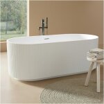 Baignoire stria �lot stri�e en acrylique blanche 170cm