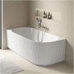 Baignoire strie acrylique lucite stria semi - lot blanche 170cm - angle gauche