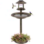 Bain d'oiseaux 3 en 1 Énergie solaire, décoration d'extérieur sur pied rétro Éclairé avec lampe, abreuvoir ... Bain d'oiseaux 3 en 1 Énergie solaire, décoration d'extérieur sur pied rétro Éclairé avec lampe, abreuvoir ...