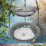 Bain d'oiseaux, petit bol d'eau pour oiseaux, accessoire de cage lger, design double couche pour intrieur, ...