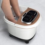 Bain de pieds 15l avec ecran led 6 rouleau de massage c chaleur automatique 35? - 48? fonction de douche ...