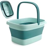Bain de pieds pliable avec massage, 15 l - seau grand pour soulager le stress et la fatigue