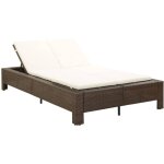 Maisonchic - bains de soleil � 2 places avec coussin, transat, canap� de jardin marron r�sine tress�e ...