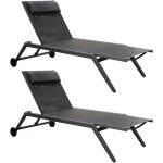 Proloisirs - bain de soleil en aluminium cadix (lot de 2)