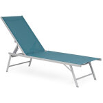 Bain de soleil en aluminium et textil�ne bleu
