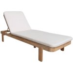 Bain de soleil bois d'acacia multi positions avec coussin naturel - zenya