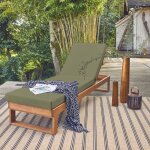 Bain de soleil en bois d'eucalyptus pamplona. multi positions. toile en polyester kaki. 204 x 63 x 11. ...