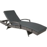 Bain de soleil gris 5 positions, cadre alu et rsine tresse. transat de qualit - gris