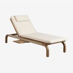 Sklum - bain de soleil inclinable en bois d'acacia de duba blanc gardenia