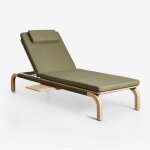 Sklum - bain de soleil inclinable en bois d'acacia de dubaï vert militaire clair Sklum - bain de soleil inclinable en bois d'acacia de dubaï vert militaire clair