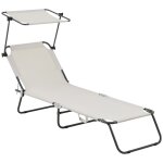 Bain de soleil pliable  lazy  - avec pare soleil - beige
