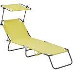 Habitat et jardin - bain de soleil pliable 'lazy' - avec pare soleil - jaune