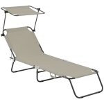 Bain de soleil pliable  lazy  - avec pare soleil - taupe