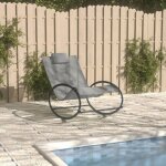 Maisonchic - bain de soleil, transat, chaise longue avec oreiller acier et textilne gris togp36164 design ...