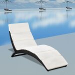 Maisonchic - bain de soleil, transat, chaise longue pliable avec coussin rsine tresse noir togp85188 ...