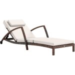 Bain de soleil transat style colonial r�sine tress�e - inclinable, 2 roulettes, accoudoirs - matelas ...