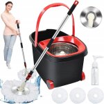 Balai � franges essoreur avec seau et t�te pivotante � 360� (ensemble 2 en 1)