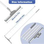 Balai raclette sol large 36cm avec manche long r�glable, raclettes douche caoutchouc, grattoir vitre ...