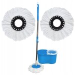 Balai rotatif magique + 2 cartouches et presse - seau