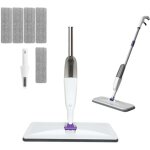 Balais serpillre vaporisateur, spray mop microfibre balai pulvrisateur avec 5 tampons en microfibre ...