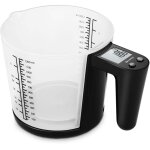 Balance de cuisine verre doseur 3kg 1200ml kv310 noir