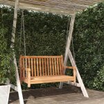 Balancelle bois de teck massif 114x60x64 cm cfw80635