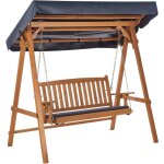 Balancelle d'extrieur moderne en bois d'epica avec auvent gris fonc fibbialla