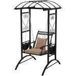 Balancelle d?ext�rieur avec support et 2 treillis pour adultes, chaise de balcon avec coussins amovibles ...