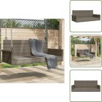 Balancelle gris 119x56x48 cm r�sine tress�e - balancelle de jardin - chaise suspendue - fauteuil ext�rieur ...