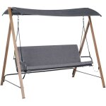 Balancelle de jardin moderne auvent en acier polyester gris bonagia