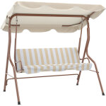 Balancelle de jardin - outsunny - 3 places - toit imperm�abilis� inclinaison r�glable - coussins assise ...