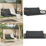 Balancelle noir 109x62x40 cm r�sine tress�e - balancelle jardin - chaise suspendue - fauteuil ext�rieur ...