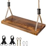 Balan�oire en bois naturel renforc� si�ge extra - large 43x20x2, 5cm corde r�glable pour adultes / enfants ...