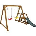 Balanoire, balanoire double pour enfants avec toboggan et chelle, balanoire d'extrieur, cadre en ...